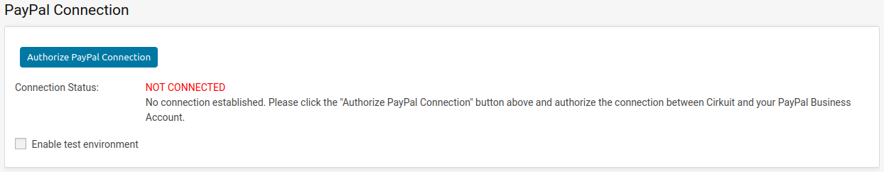 PayPal Not Connected